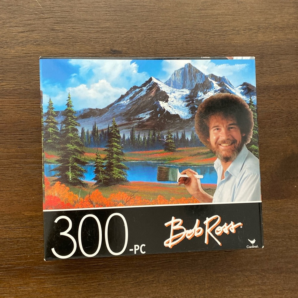NIP Mighty Mountain Lake by Bob Ross 300 Piece Puzzle (14” x 11”)